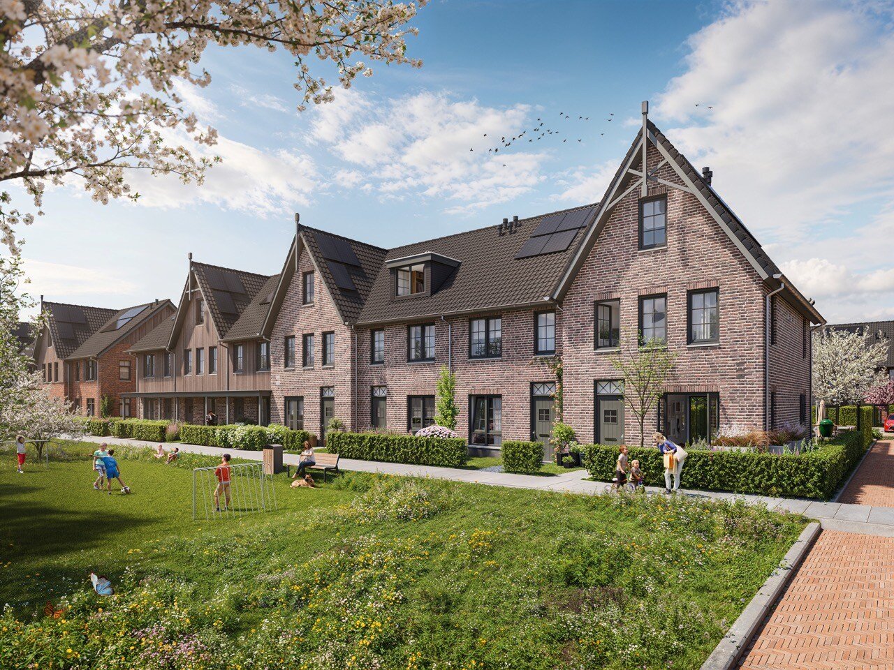 De rijtjeswoningen in Polderwijk Wilderszijde